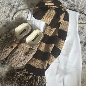 Striped Brown and Tan Scarf